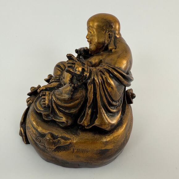 Hotei Buddha Statue 4" Happy Laughing Generous Kind Monk Zen‎ Meditation Altar - Picture 5 of 5